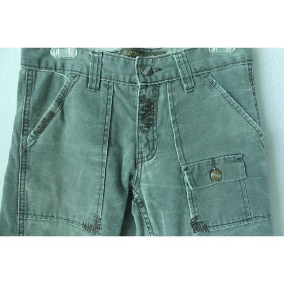 Mid Rise Pants Women's 29 Army Green Y2K Loose Straight Heavy Cotton - Picture 2 of 8